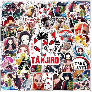 50pcs Demon Slayer Anime Stickers for Laptop Car Skateboard