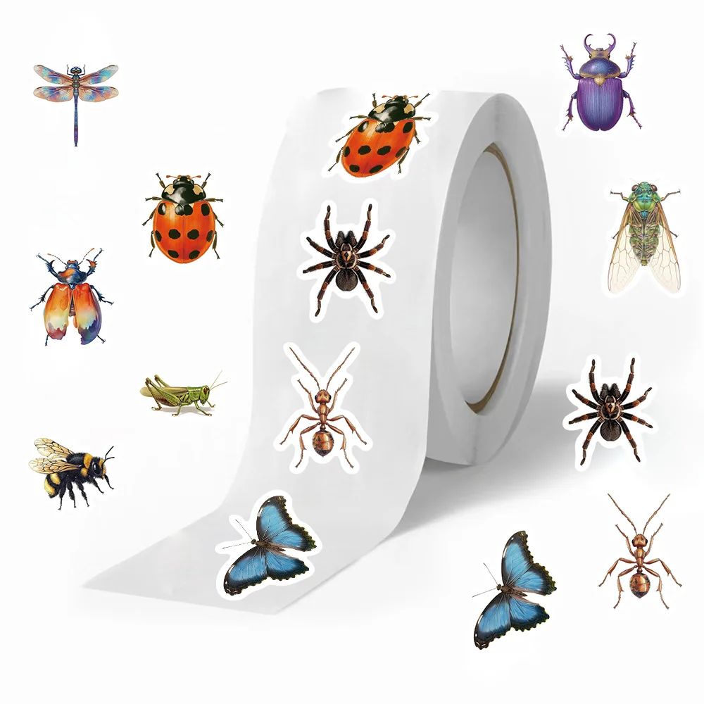 500PCS/Roll Cute Insect Stickers Scrapbooking Journaling Sup
