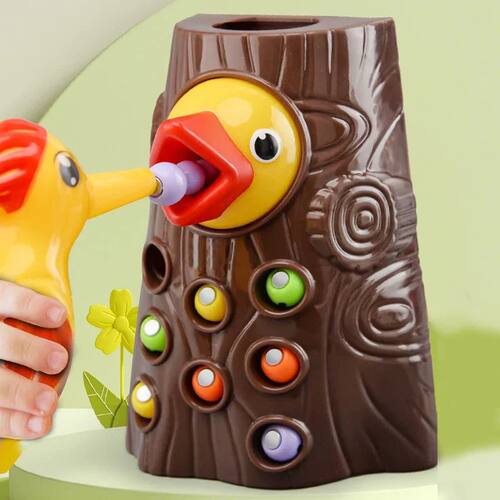 Montessori Educational Toys for Children Woodpecker Catch Wo