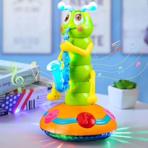 1pcs Children's Electric Caterpillar Saxophone Toys,Dancing