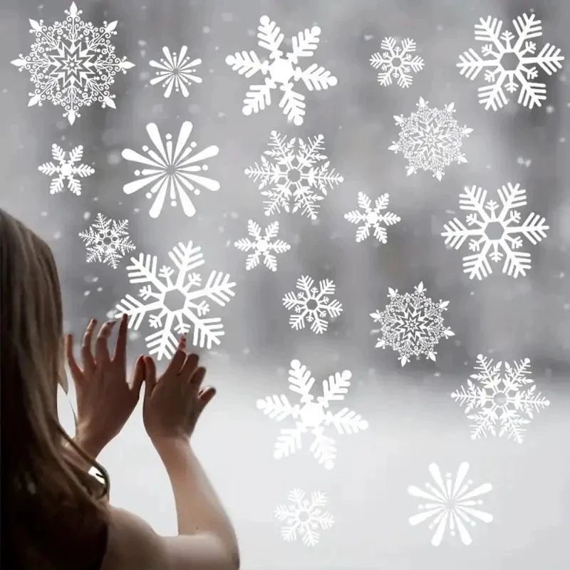 114Pcs/Lot Snowflake Electrostatic Wall Stickers Window Kids
