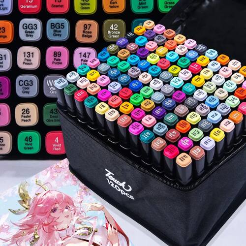 24-80 Colors Double Headed Oily Art Marker Pen Set for Draw
