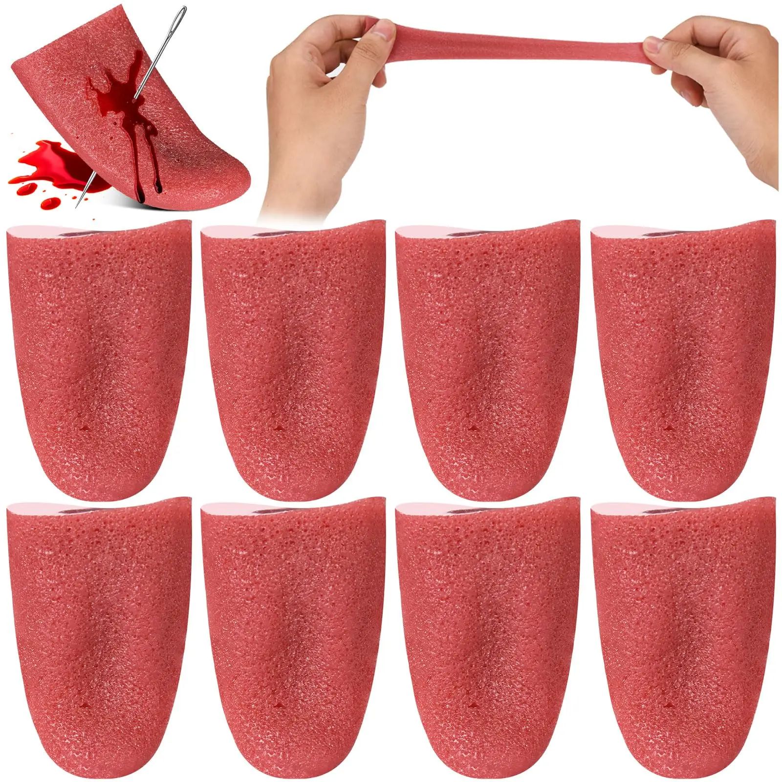 10 Pcs Halloween Silicone Fake Tongue Prank Prop Halloween H