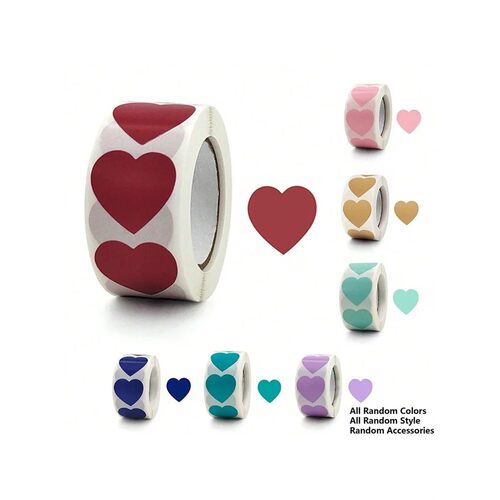 500 Sheets/Roll Heart Shape Self Adhesive Label Stickers For