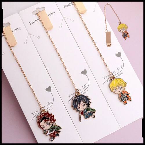 demon slayer peripheral alloy bookmark decoration school sou