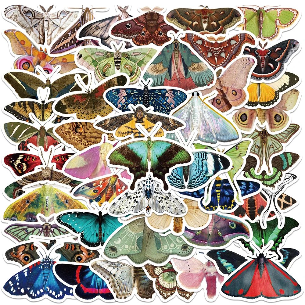 50PCS Dark Mysterious Ghost Magic Witch Moth Gothic Cartoon