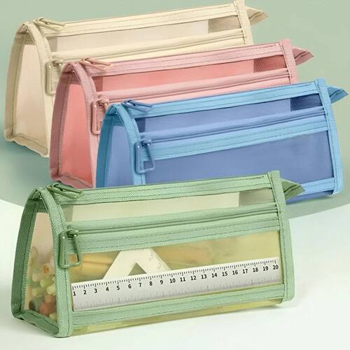 Clear Pencil Pouch Mesh Pencil Bag Student Examination Nylon