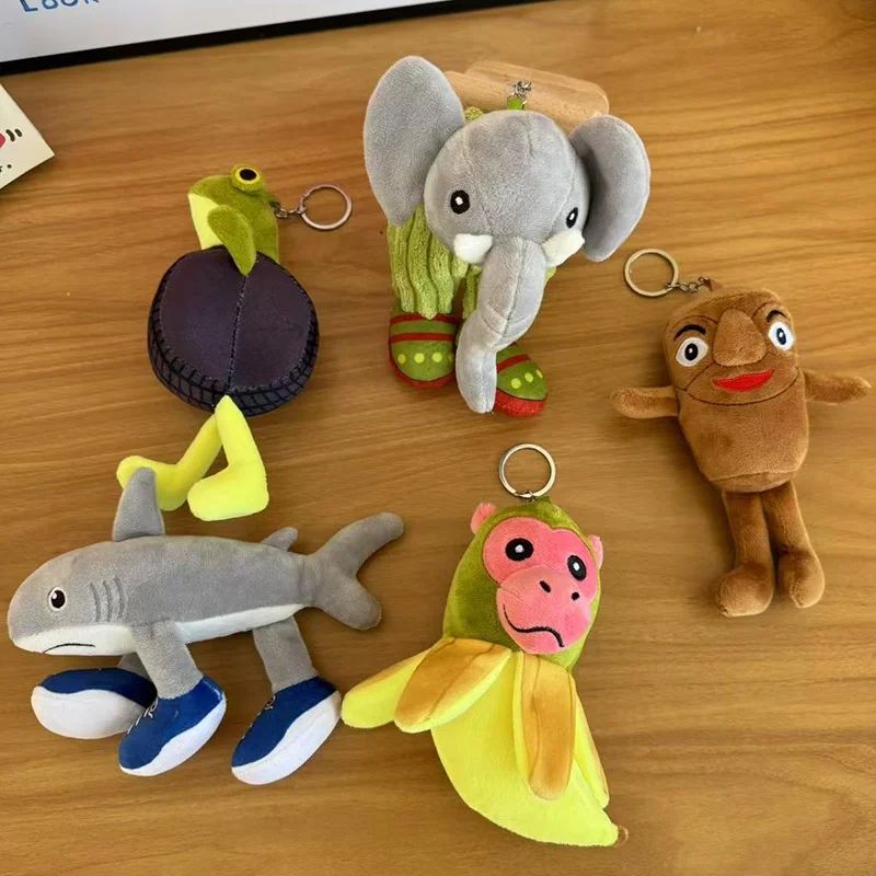 Brainrot Plush Toy Keychain Tung Sahur Cartoon Crocodilo Shi