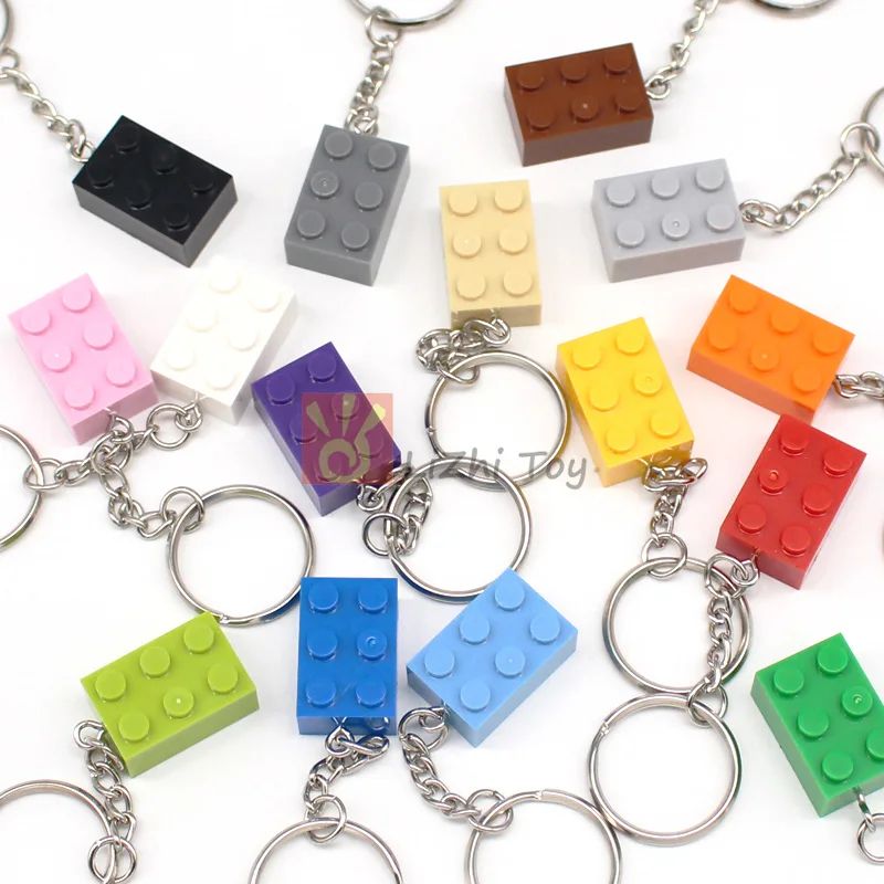 5-15Pcs Colorful 3002 Brick 2x3 Key Chain Building Block Toy