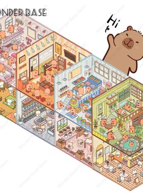 DIY Capybara Animal 3D Landscaping Stickers Miniature Scene