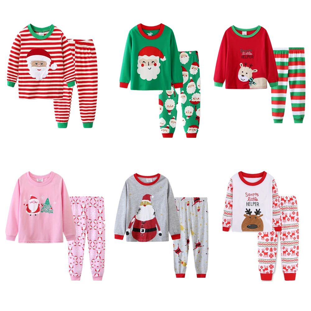 Kids Boys Pajamas Cartoon Christmas 2PCS Long Sleeved Autumn