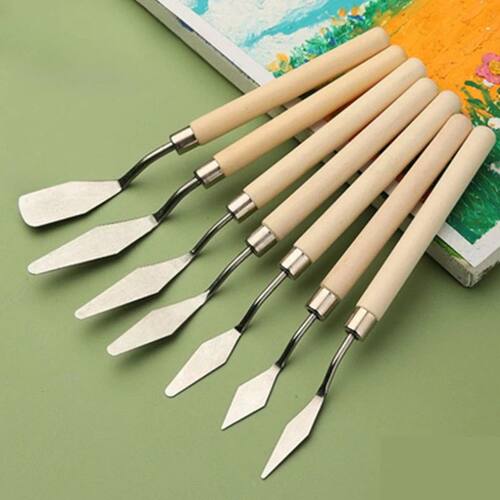 7Pcs/set Palette Knife Set for Color Mixing Spreading Multif