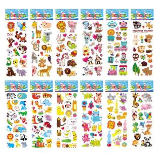 Puffy Anima Pack Zoo Cartoon Bulk Stickers Kids Sheets