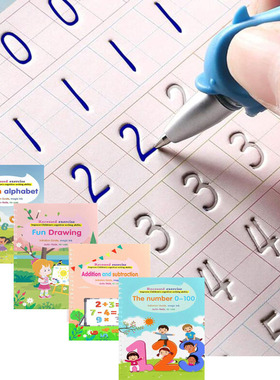 4 Books Reusable Copybook For Calligraphy Children's Favorit