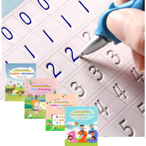 4 Books Reusable Copybook For Calligraphy Children's Favorit