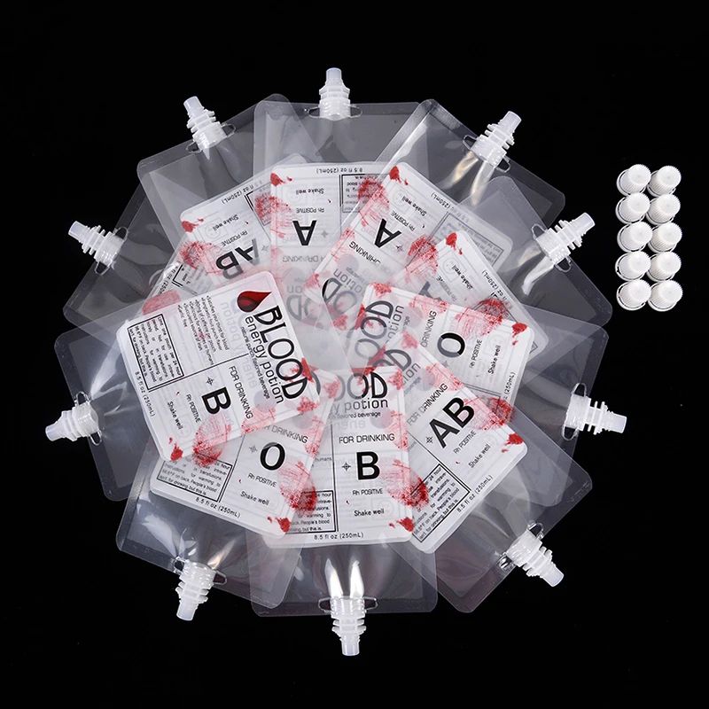 5-20Pcs 250ml Halloween Blood Bag PVC Drinks Alcohol Pouch B