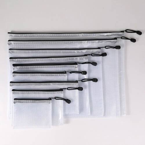 A3/A4/A5/A6 Mesh Zipper Pouch Waterproof Plastic Document Po