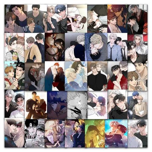 50PCS Korean Webtoon Stickers Set - Cute BL Anime Decoration