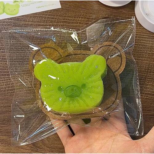 Handmade Squishy with BUTTER texture - kiwi fruit bear Shape