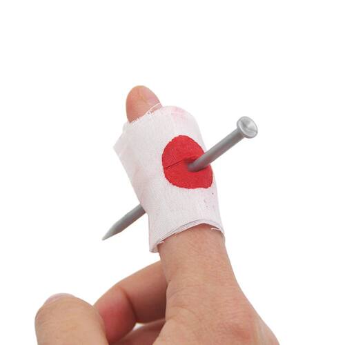 New Prank Joke Toys Fake Nail Through Finger Trick Halloween