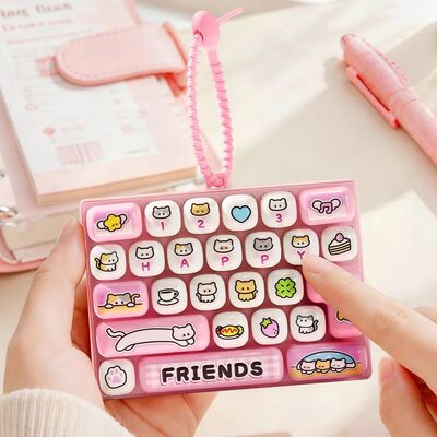 Animal Pattern Keyboard Clicker Keychain Stress Relief Bag P