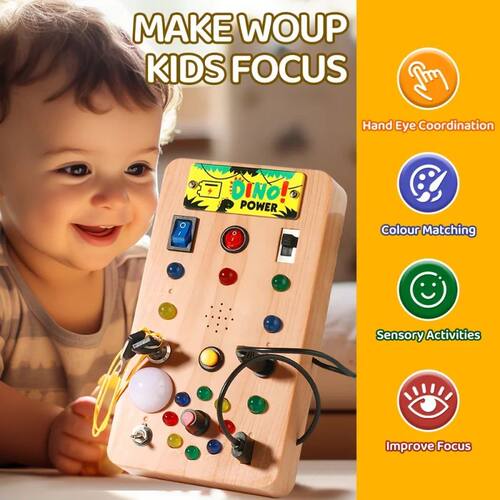 Children's Montessori LED Light Busy Board Simulation Switch