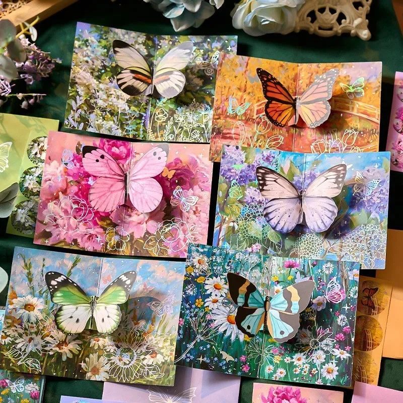 Fantasy Butterfly Birthday Christmas Card 3D Pop-up Greeting