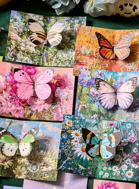 Fantasy Butterfly Birthday Christmas Card 3D Pop-up Greeting