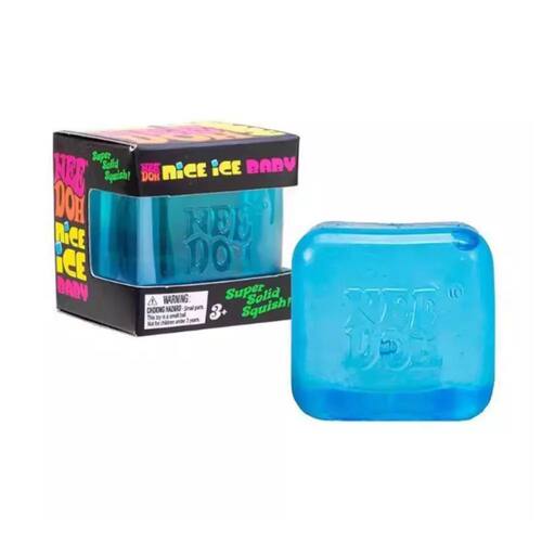 Schylling NeeDoh Nice Cube Blue Squishy Toy Cool Gel Stress