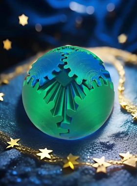 Gear Ball 3D Printed Fidget Toys Spin Ball Cube Sss Relief D