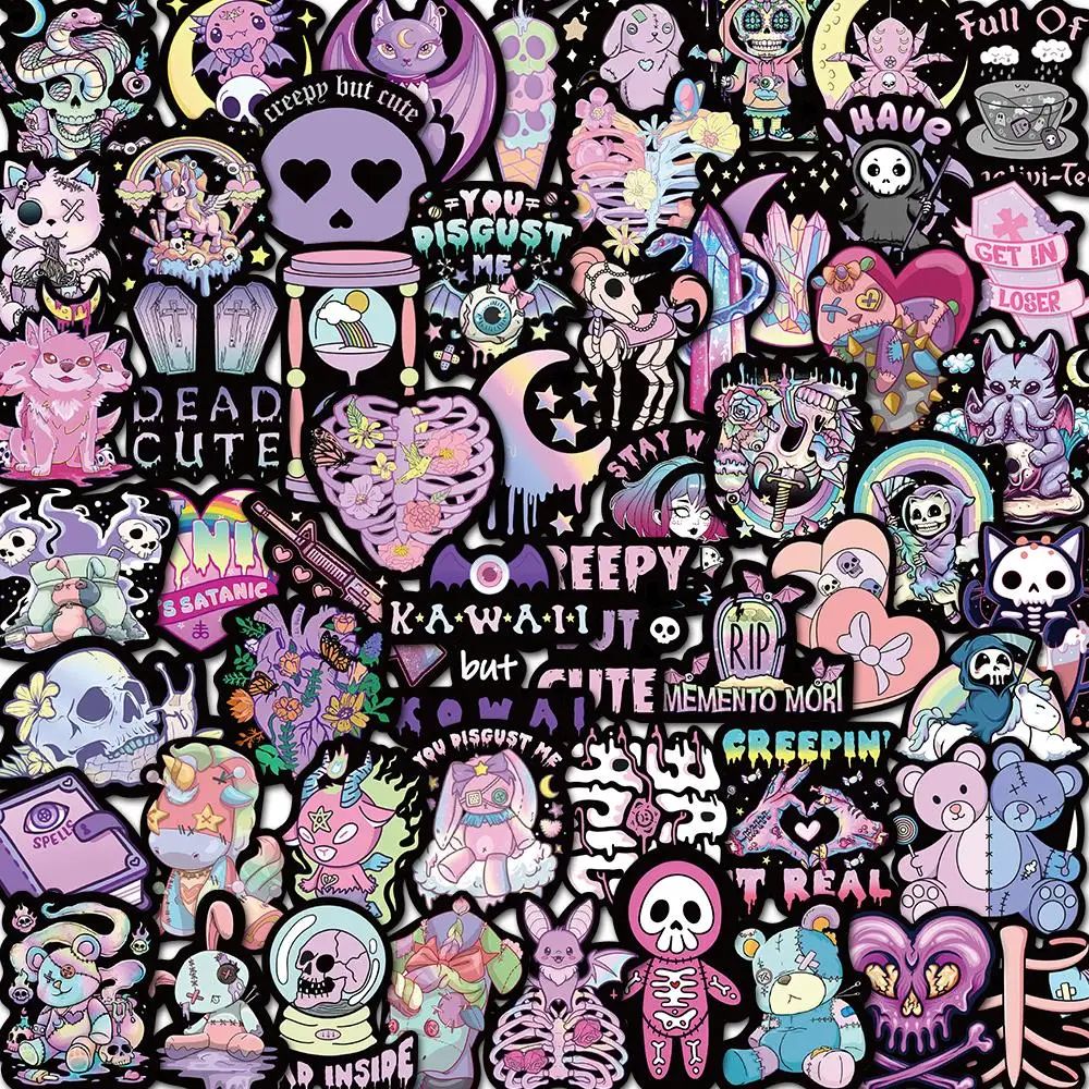 50PCS Cartoon Gothic Evil Witch Ghost Stickers Style Sticker