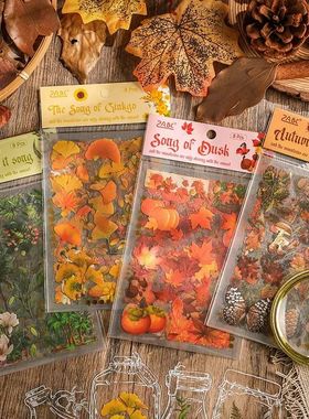 1pack Transparent Flowers Plants PET Decorative Stickers Dia