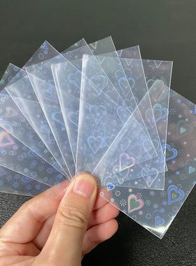 100pcs Board Game Card Sleeves Sweet Heart Foil Transparent