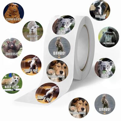 500PCS/Roll Animals Stickers For Kids Reward School Classroo
