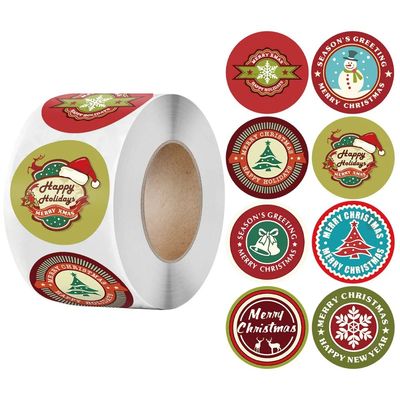 100-500Pcs  1 Inch Christmas Theme Seal Labels Stickers For