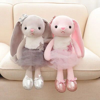 Ballet Stuffed Rabbit Baby Plush Toys Children Long Ears Bun