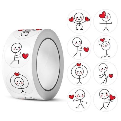 50-500pcs Cartoon Reward Sticker Roll Love Labels Valentine'
