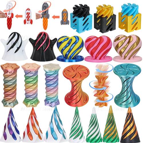 31 Styles 3D Printed Spiral Cone Rocket Ghost Heart Passthro