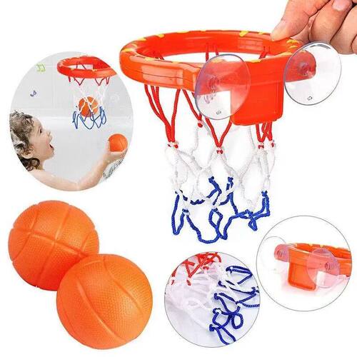 4pcs Bathroom Shooting Game Toy Bathtub Basketball Hoop Set