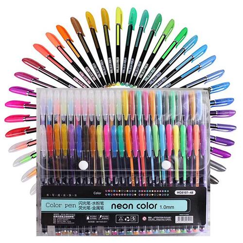 12/24Pcs Metallic Glitter Colors Gel Pens & Pen Refills For