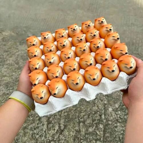Fun Shibako Dog Egg Squishy Fidget Realistic Shape Shiba Inu