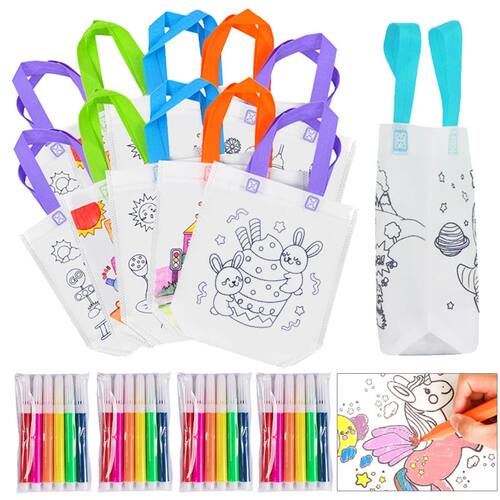 DIY Graffiti Bags with Coloring Marker Painting Non-Woven Gi