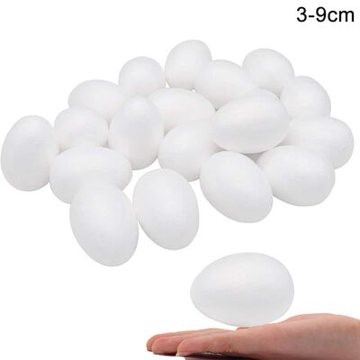 20pcs White Foam Eggs Easter DIY Painting Craft Fake Styrofo