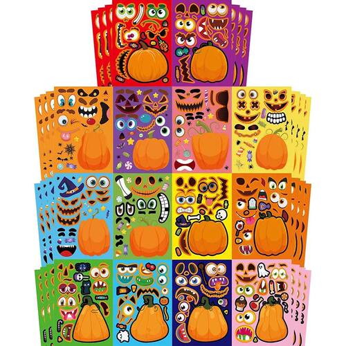 Funny Make A Pumpkin Stickers For Kids Toddlers 14 Different