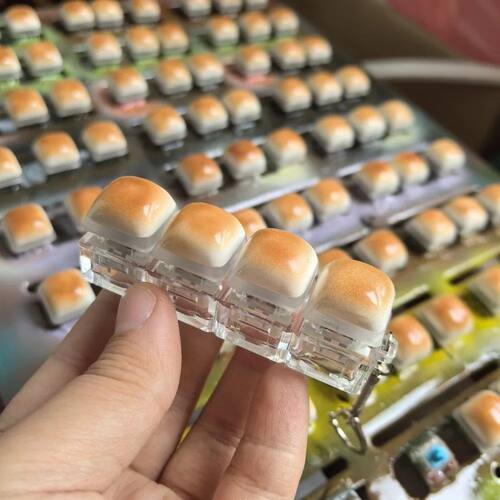 Caramel Bread Design Fidget Keychain DIY Keyboard Keys Butto