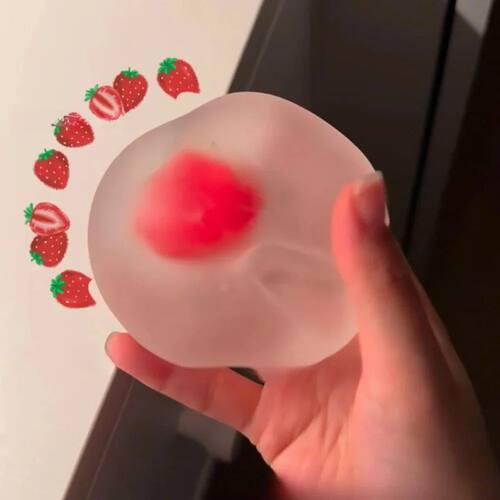 Squishy Strawberry Stress Ball  Soft Fidget Sensory Toy for
