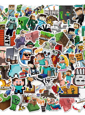 100pcs adventure game minecraft graffiti stickers mobile