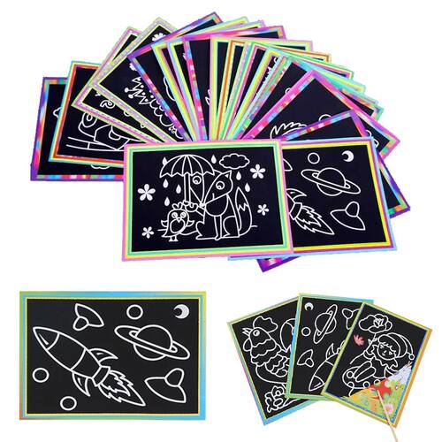 10pcs Children Scratch Painting Colorful Drawing Toys DIY Pa