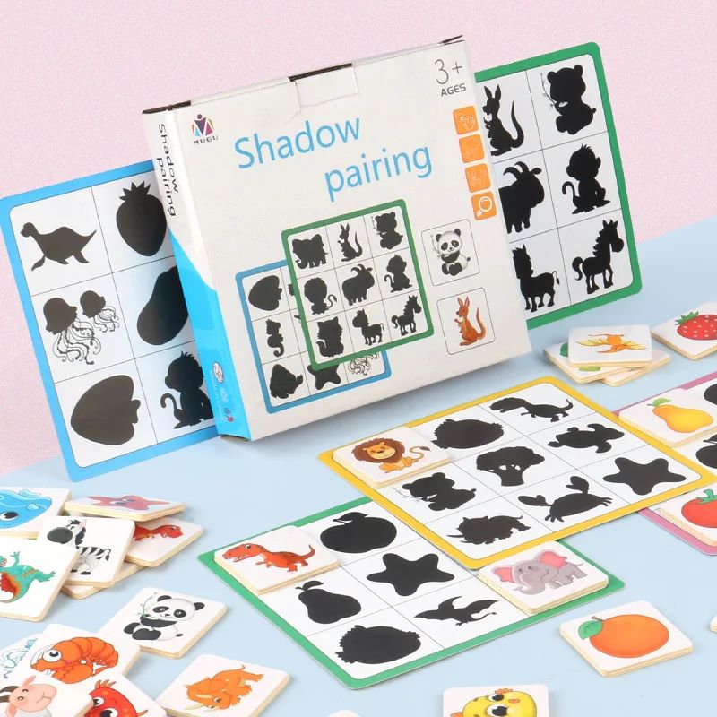Montessori Wooden Logic Thinking Pairing Puzzle Cognitive Bo