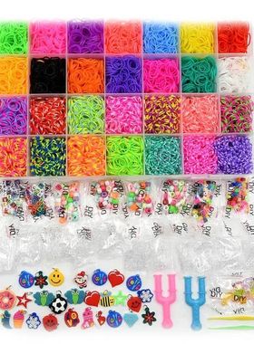 10000pcs Rubber Loom Bands Kits Beads Toys Set Hand Knitting